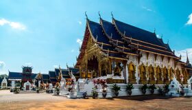 Ancient Temples dark color in Thailand